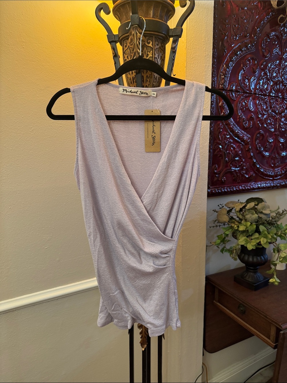 Michael Stars Soft Lilac Wrap-Style Tank